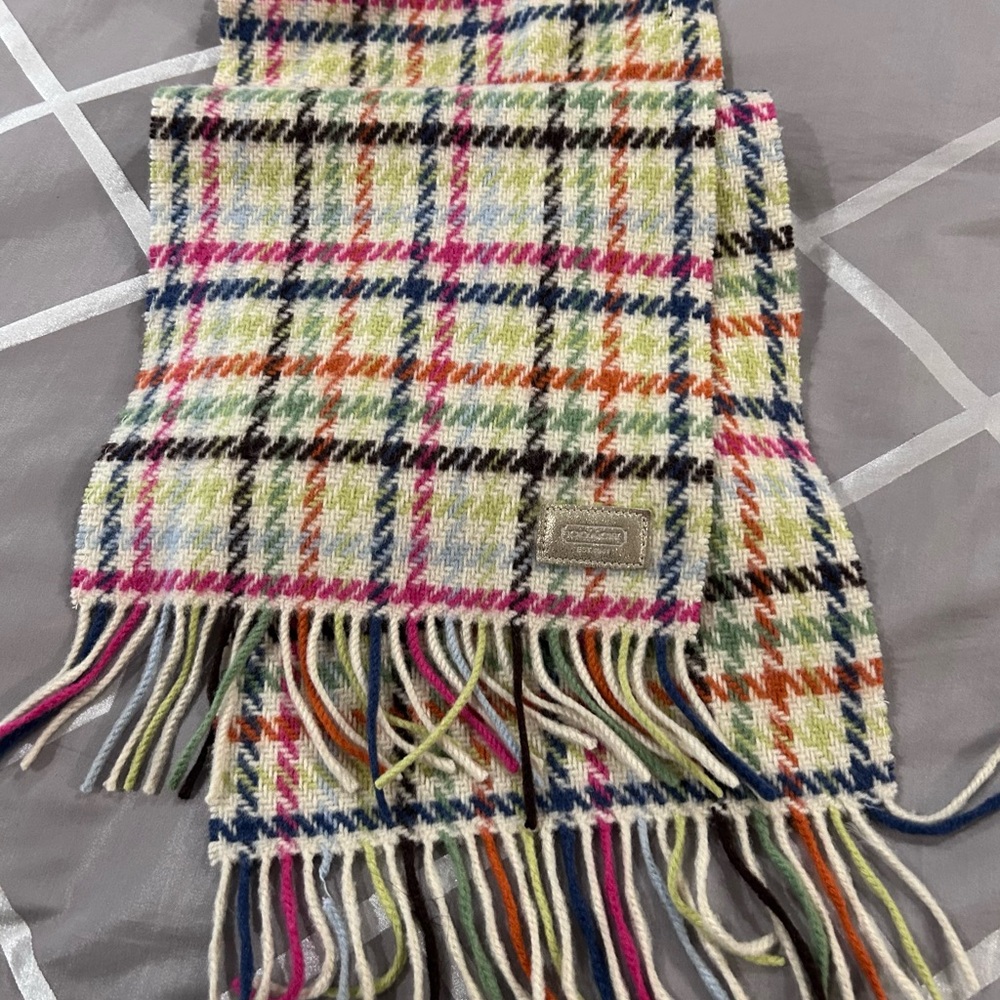Coach Multicolor Plaid Wool Scarf